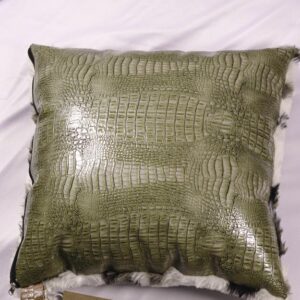 Olive Botanical Fringe Cushion