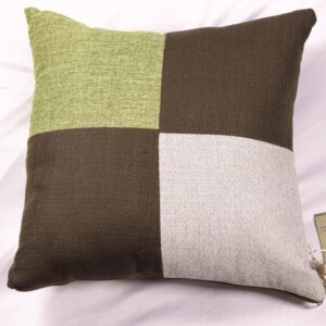 Olive Colour Block Cushion