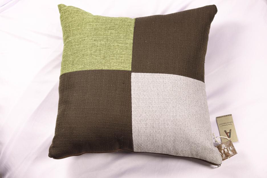 Olive Colour Block Cushion