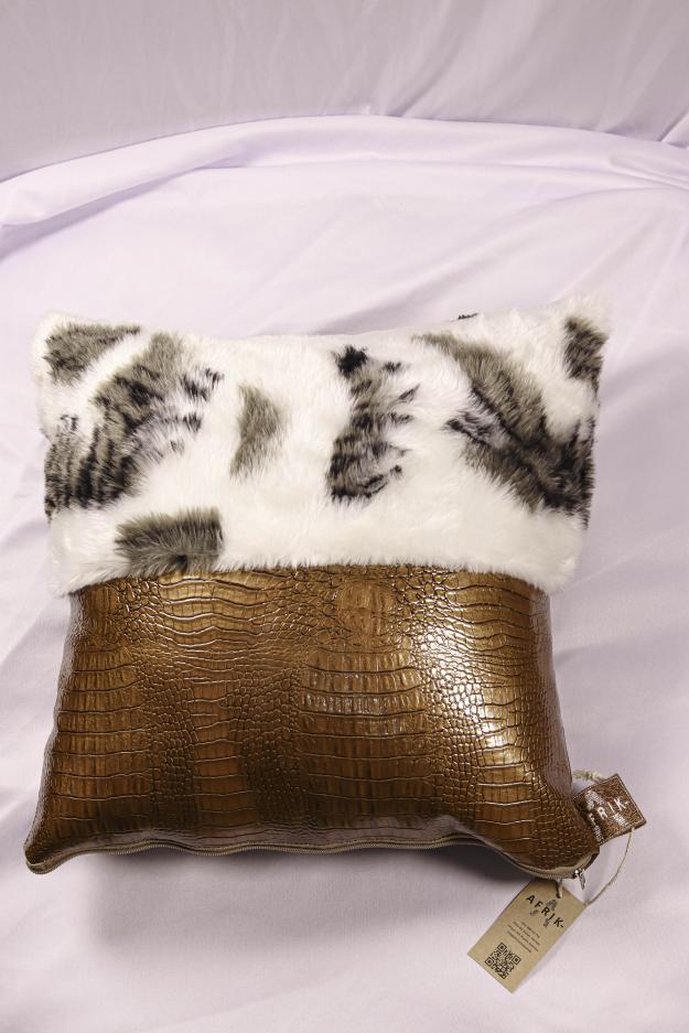 Savanna Botanical Leather Cushion